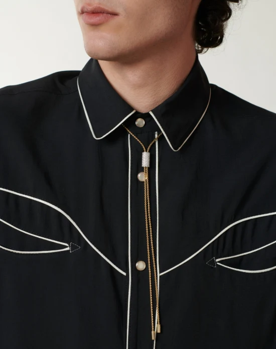 18K White Gold Fope Aria Necklace With a Diamond Pavé Slider For Adjustable Length - Image 3