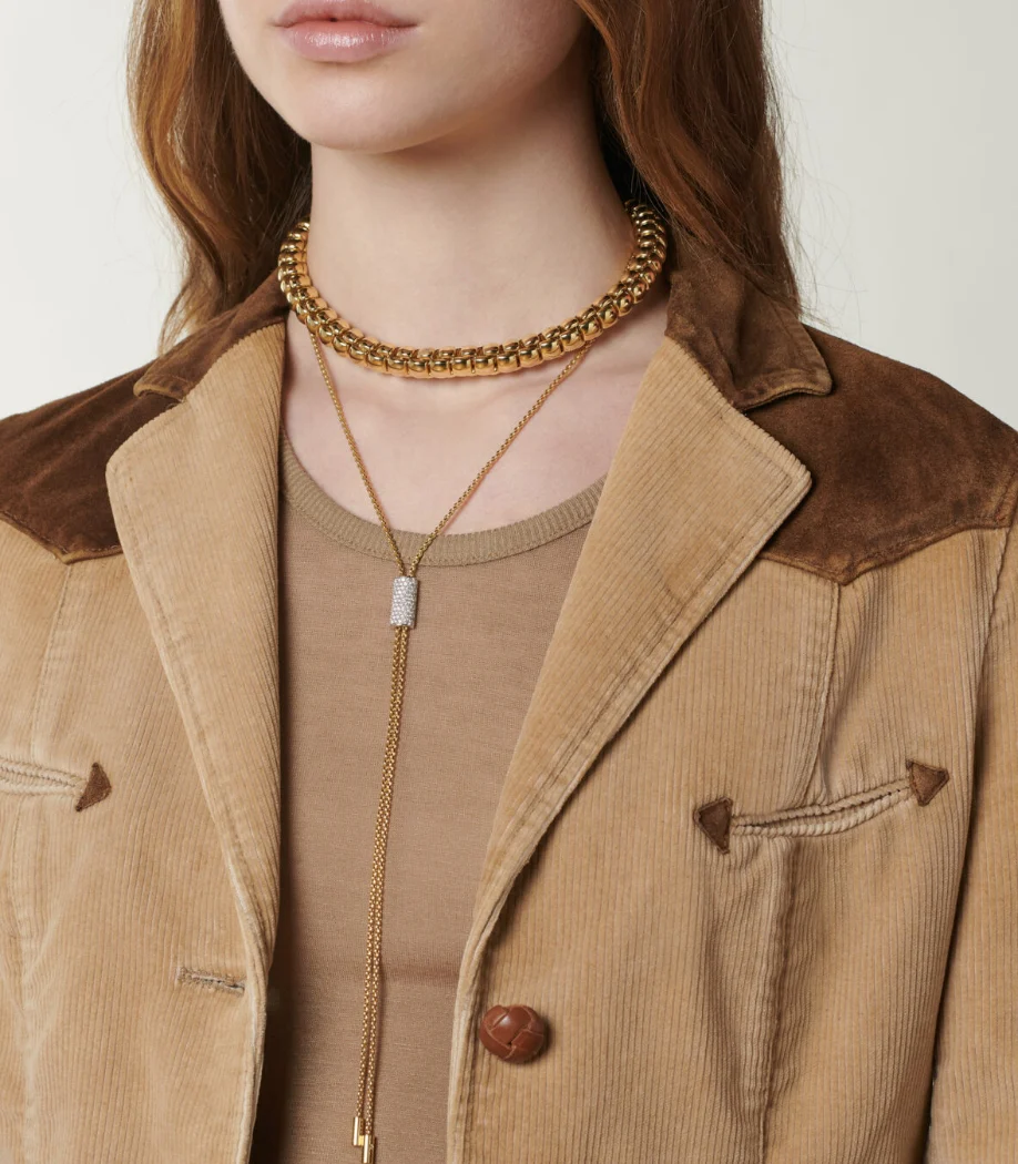 18K White Gold Fope Aria Necklace With a Diamond Pavé Slider For Adjustable Length - Image 4