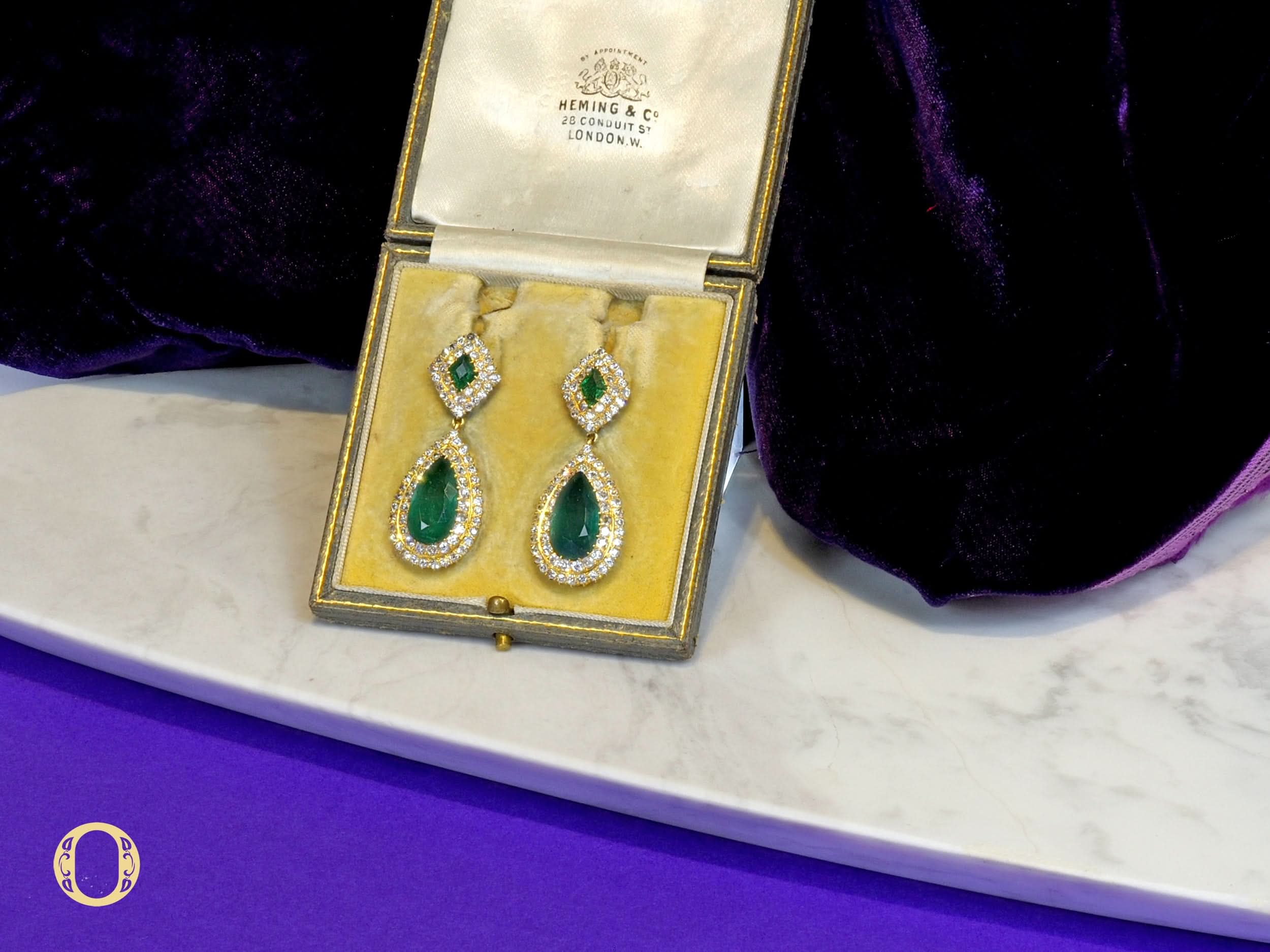 A Pair of Fine Colombian Emerald Pendant Earrings, Circa 1910 - Image 3