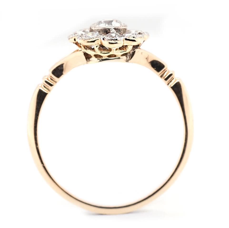 15ct Yellow Gold Diamond Cluster Ring - Image 3