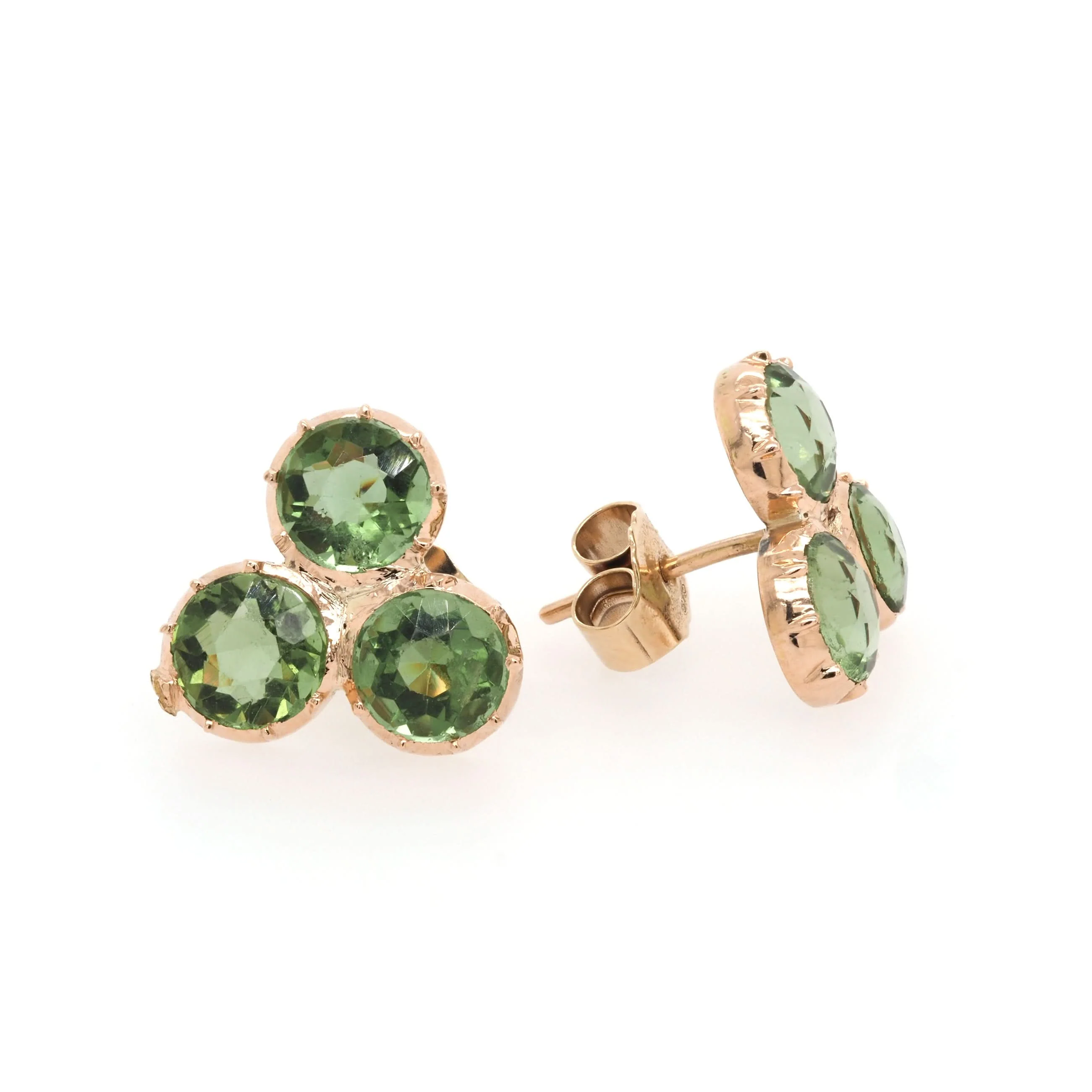 Art Deco 9ct Yellow Gold Peridot Triplet Earrings, c.1930 - Image 3